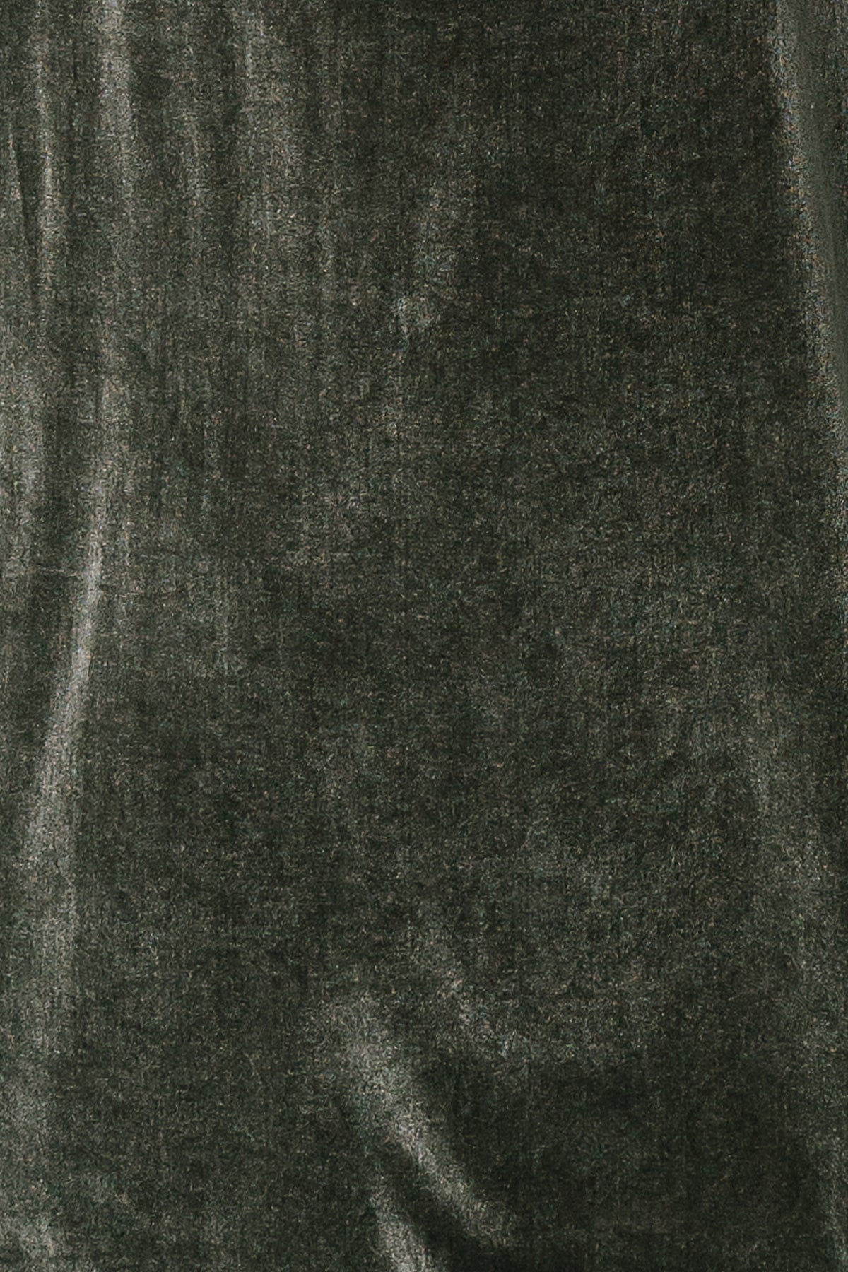 Close-up of Tatiana Velvet fabric swatch in Eucalyptus showing velvet pile, subtle sheen, texture and slight stretch on a white background.