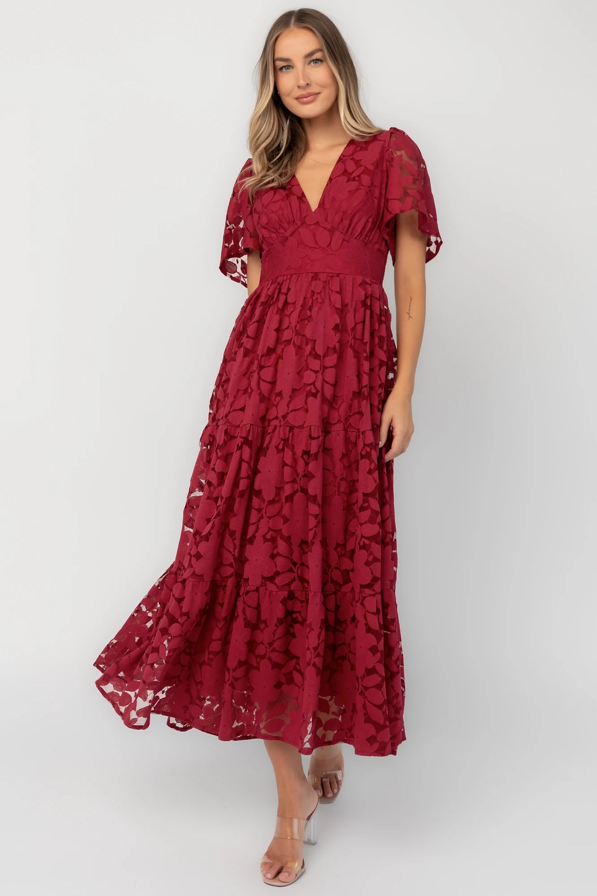 Samara Midi Dress | Cranberry