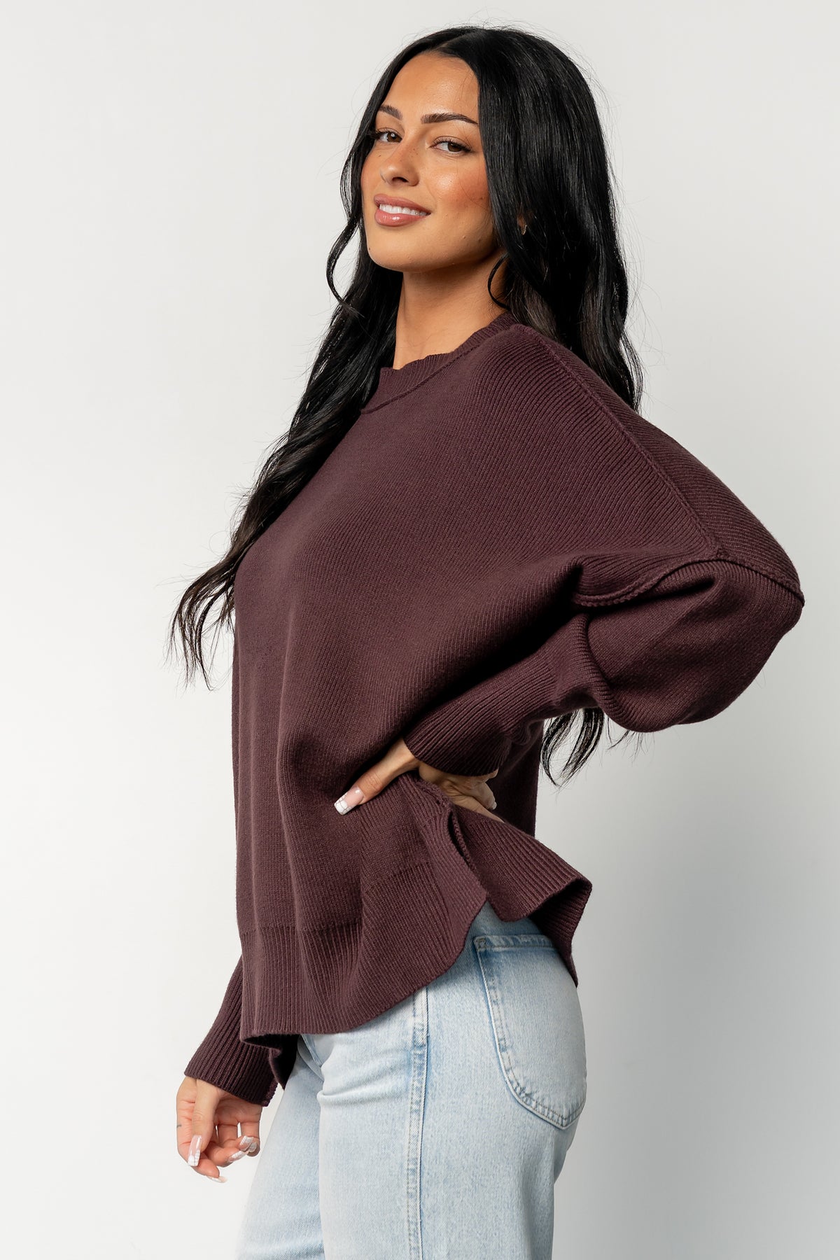 Jeremiah Knit Sweater | Dark Plum