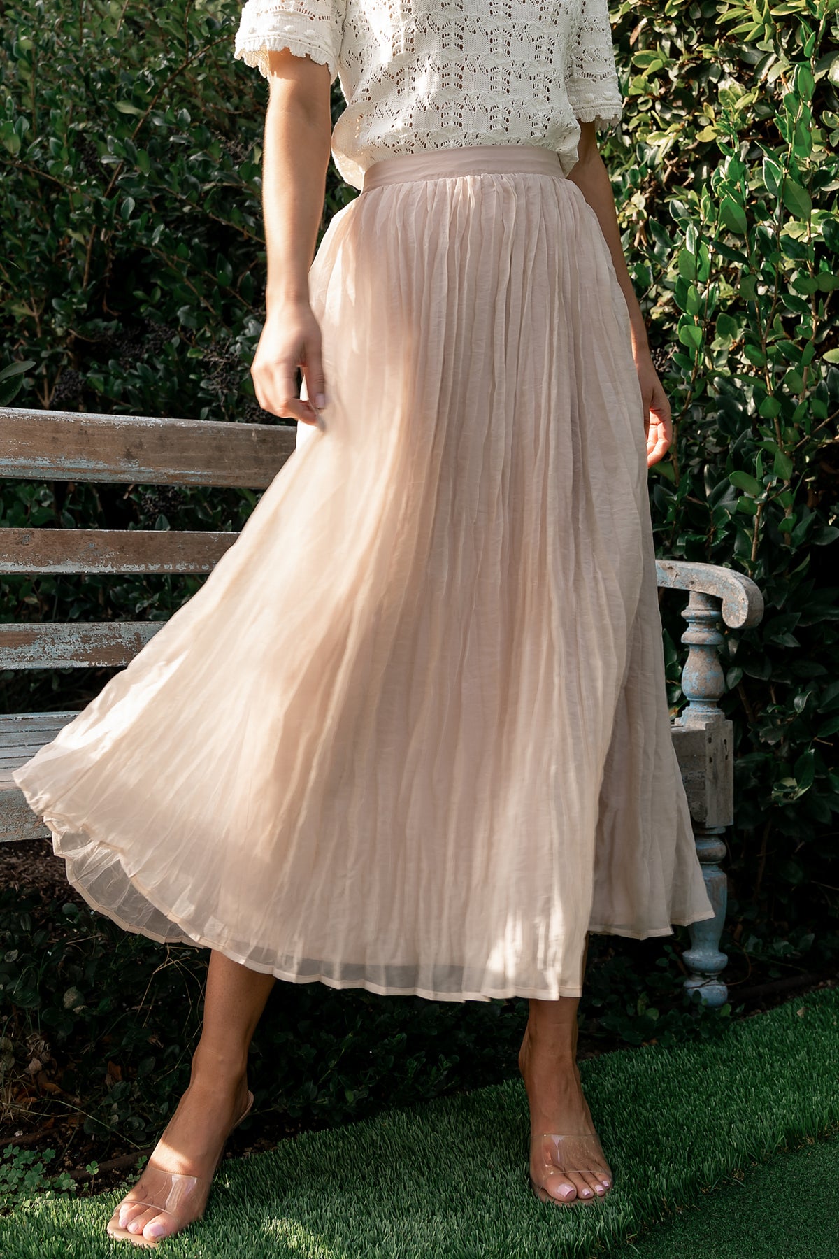 Cyra Midi Skirt | Natural