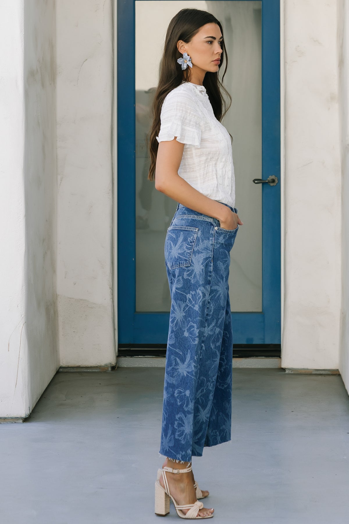 Cádiz Mid Rise Relaxed Jeans | Medium Floral Wash
