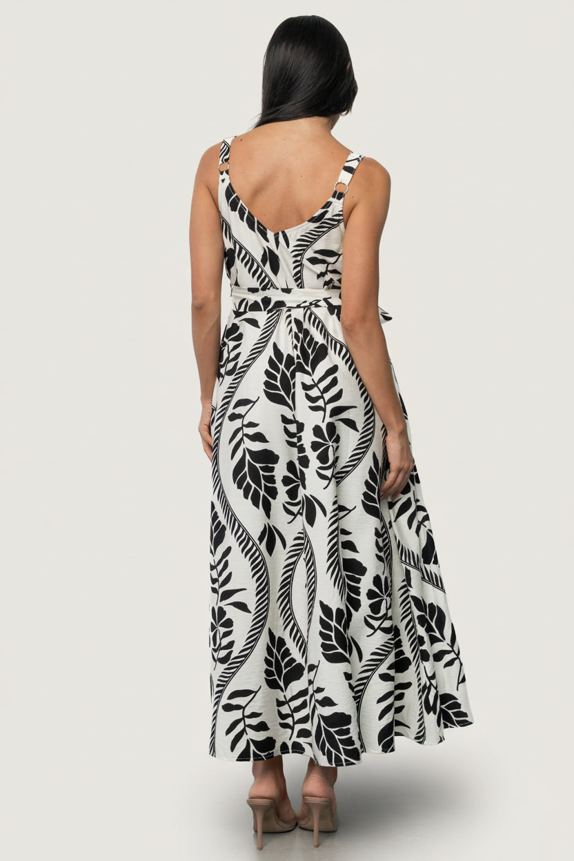 Sofía Maxi Dress | Ivory + Black