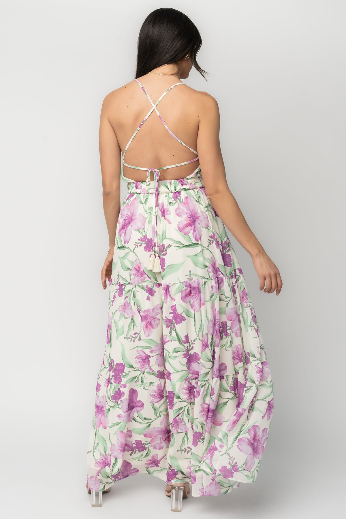 Lina Maxi Dress | Purple + White Floral