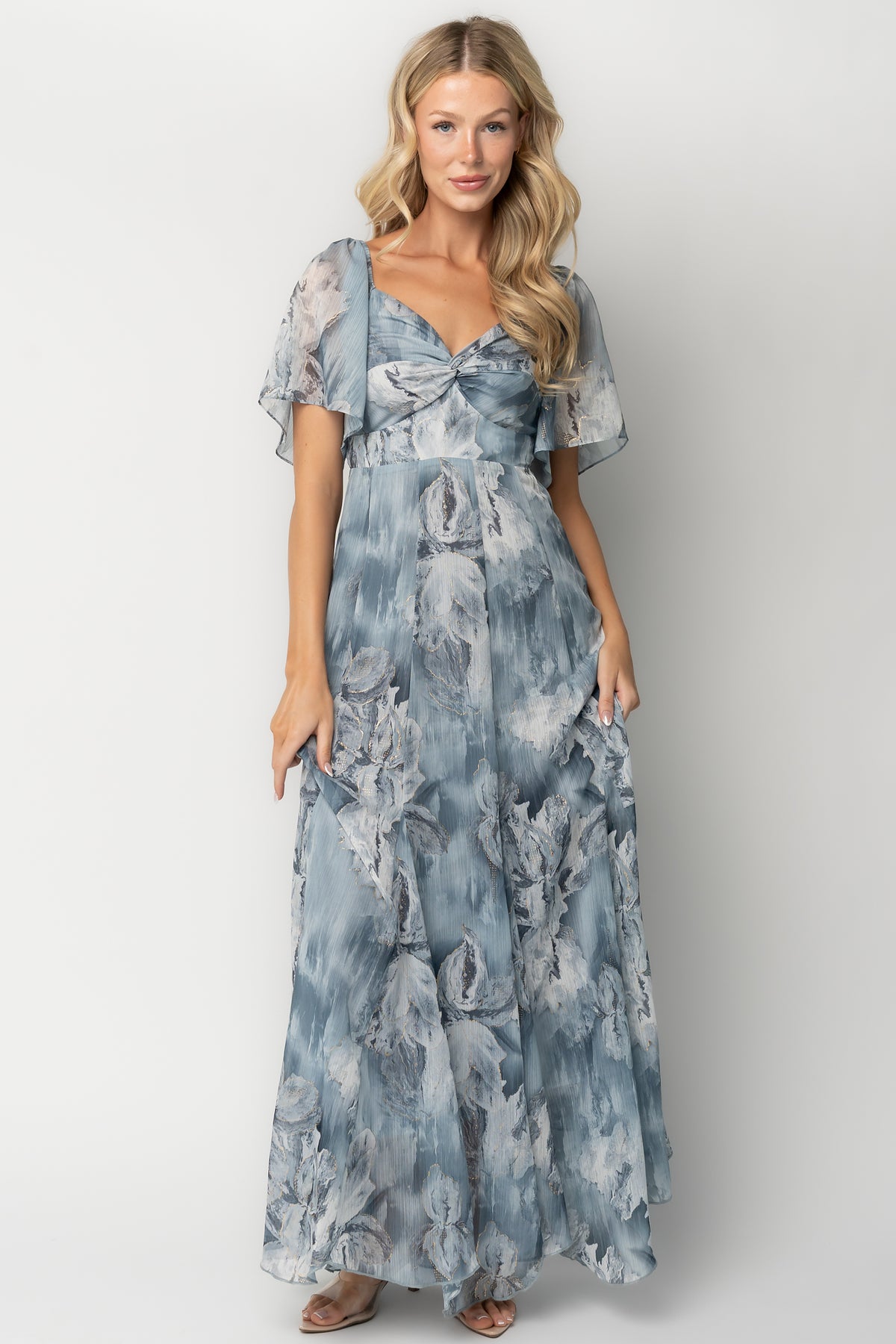 Positano Maxi Dress | Light Blue Floral
