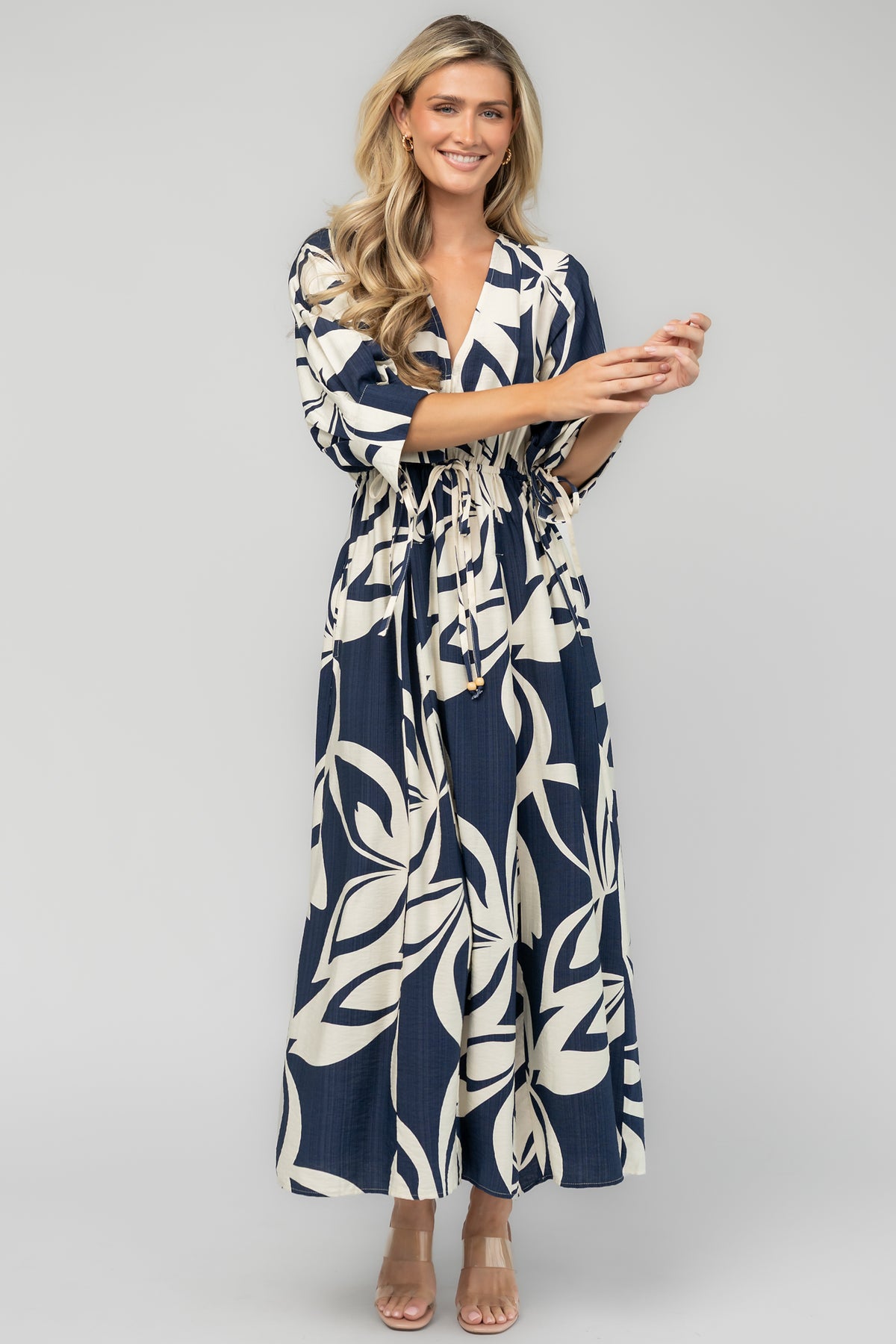 Málaga Midi Dress | Navy Print