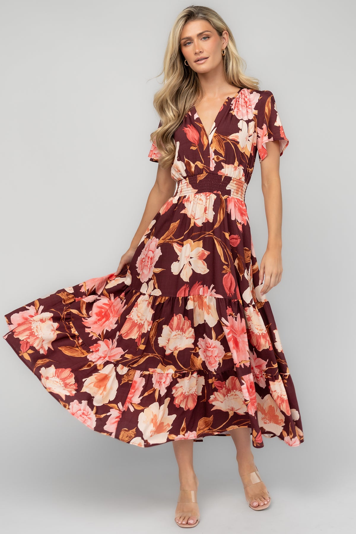 Holland Dress | Burgundy Floral