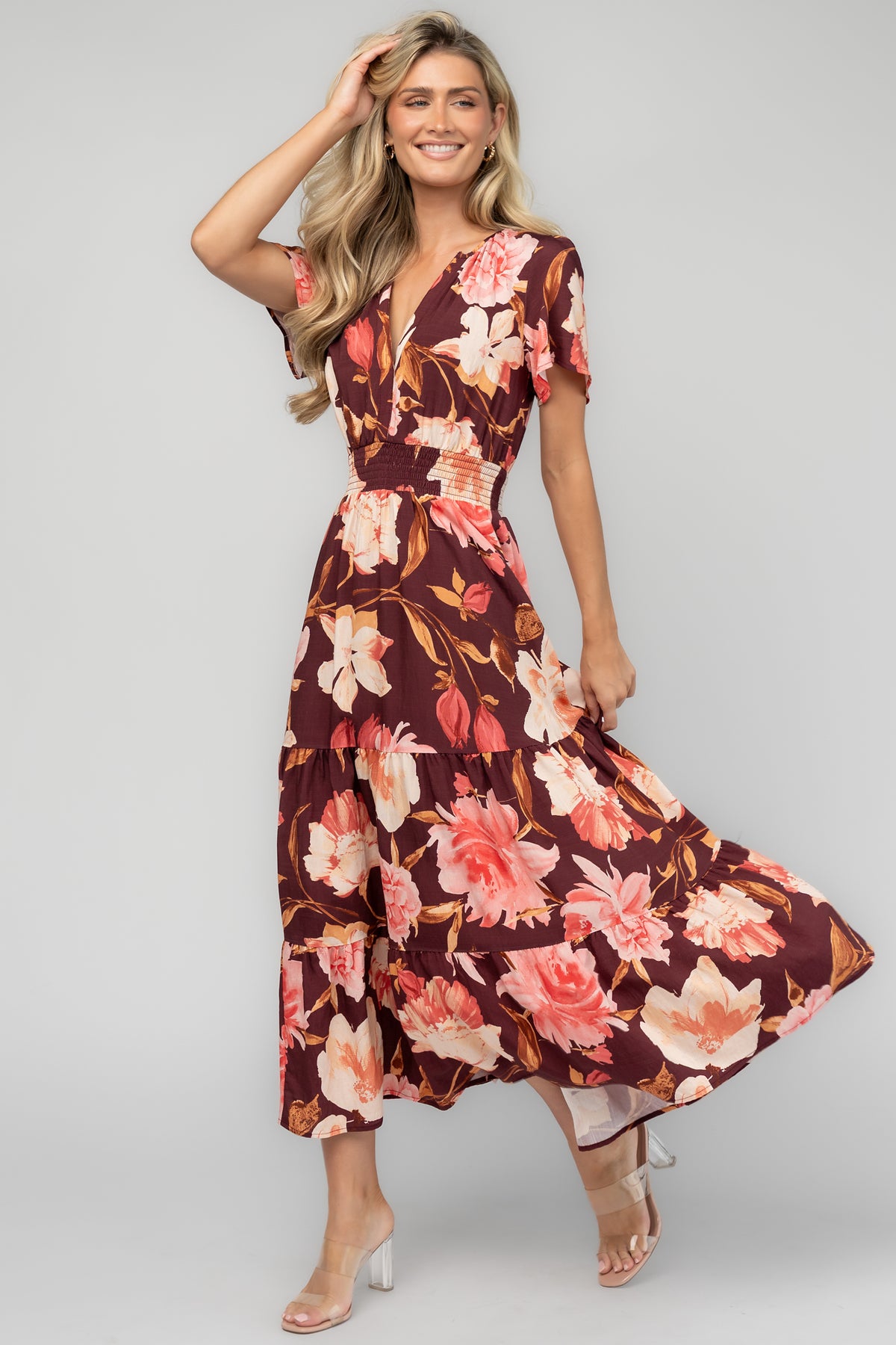 Holland Dress | Burgundy Floral