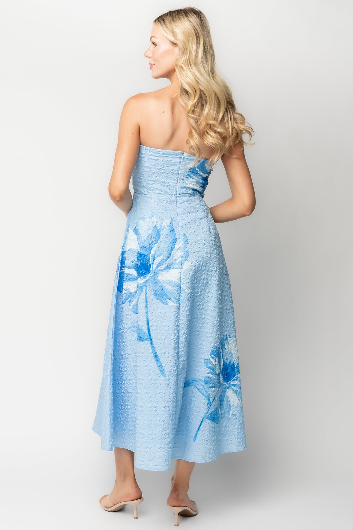 Genesis Strapless Midi Dress | Light Blue
