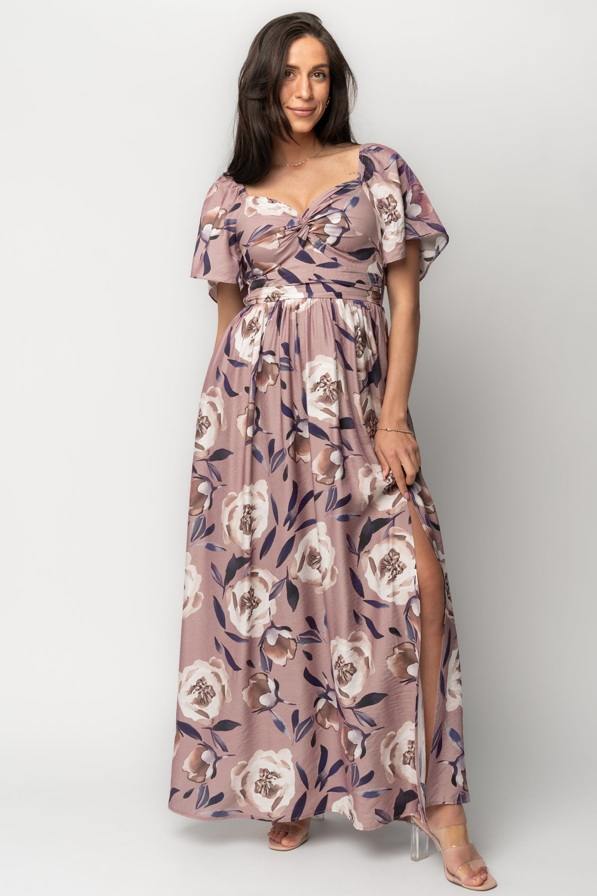 Aveline Maxi Dress | Dusty Mauve Floral