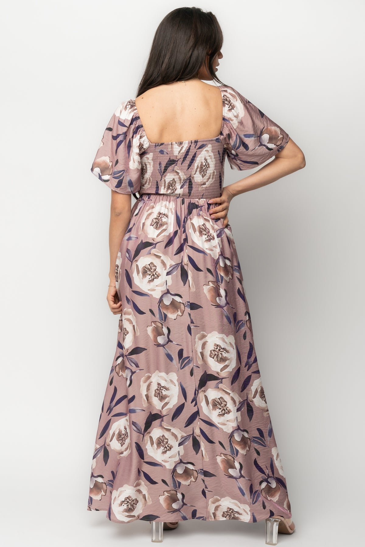 Aveline Maxi Dress | Dusty Mauve Floral