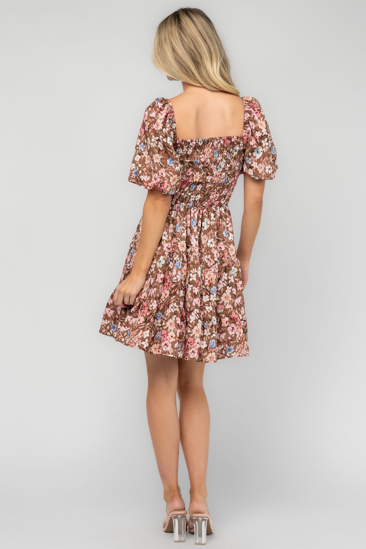 Daze Smocked Dress | Brown Multi