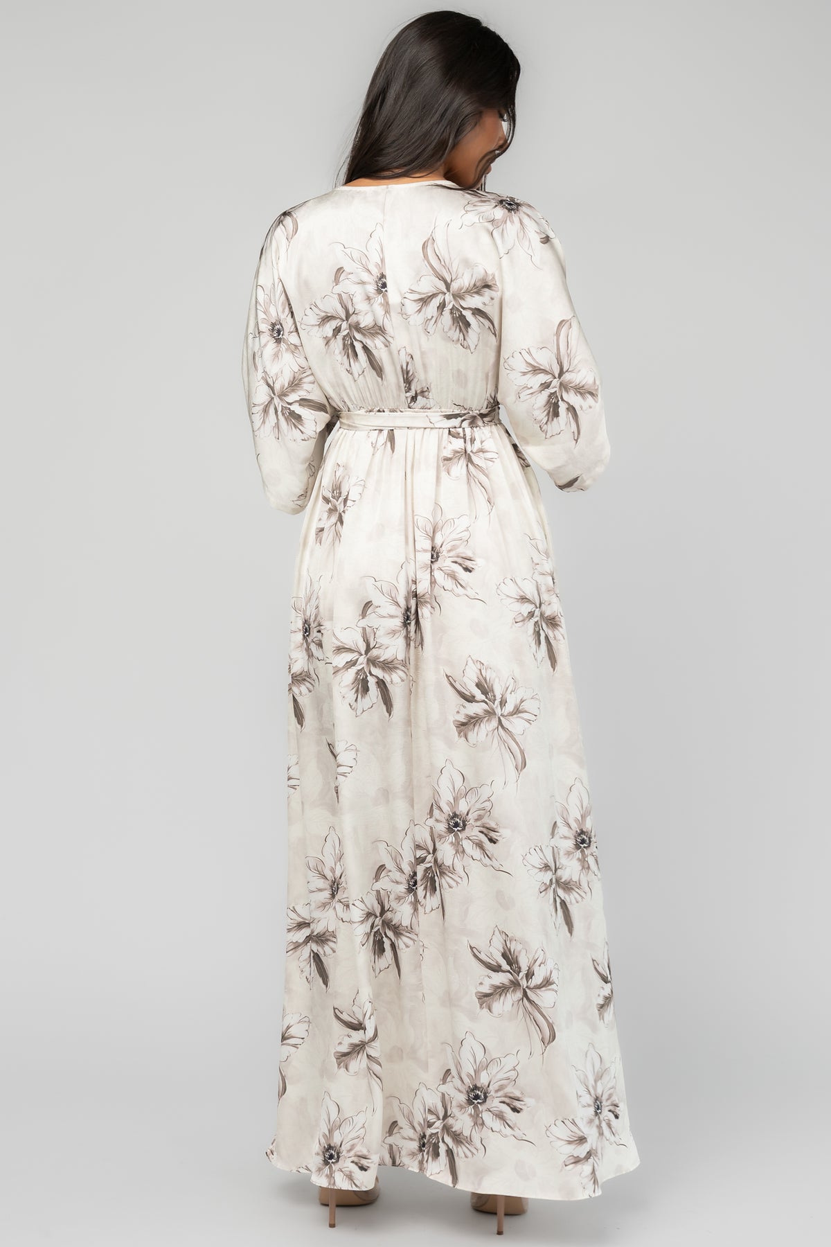 Hamilton Kimono Maxi Dress | Ivory Floral