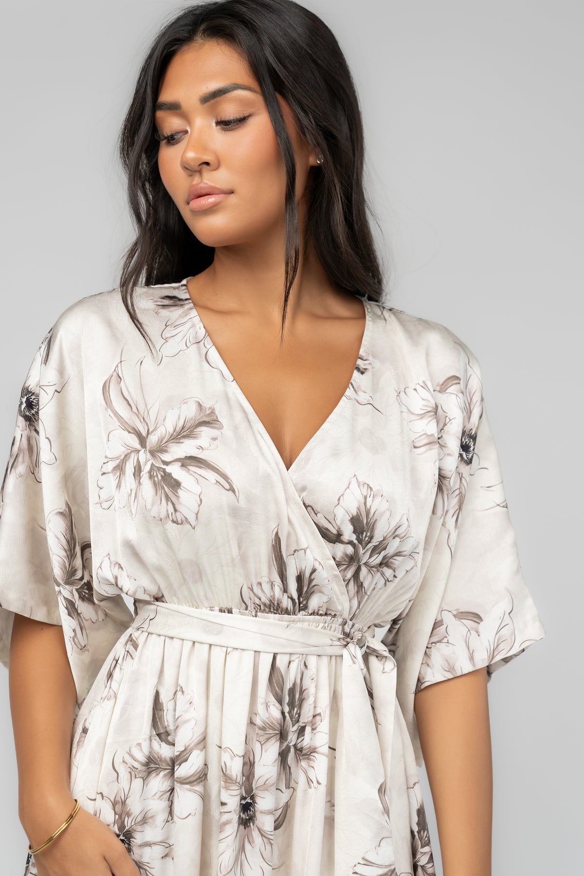 Hamilton Kimono Maxi Dress | Ivory Floral