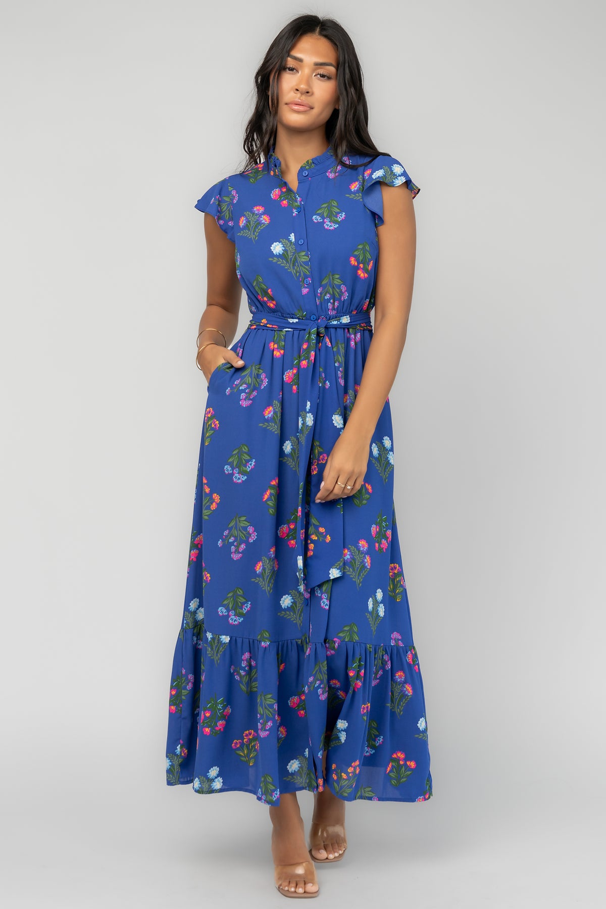 Shaylie Maxi Dress | Indigo Floral