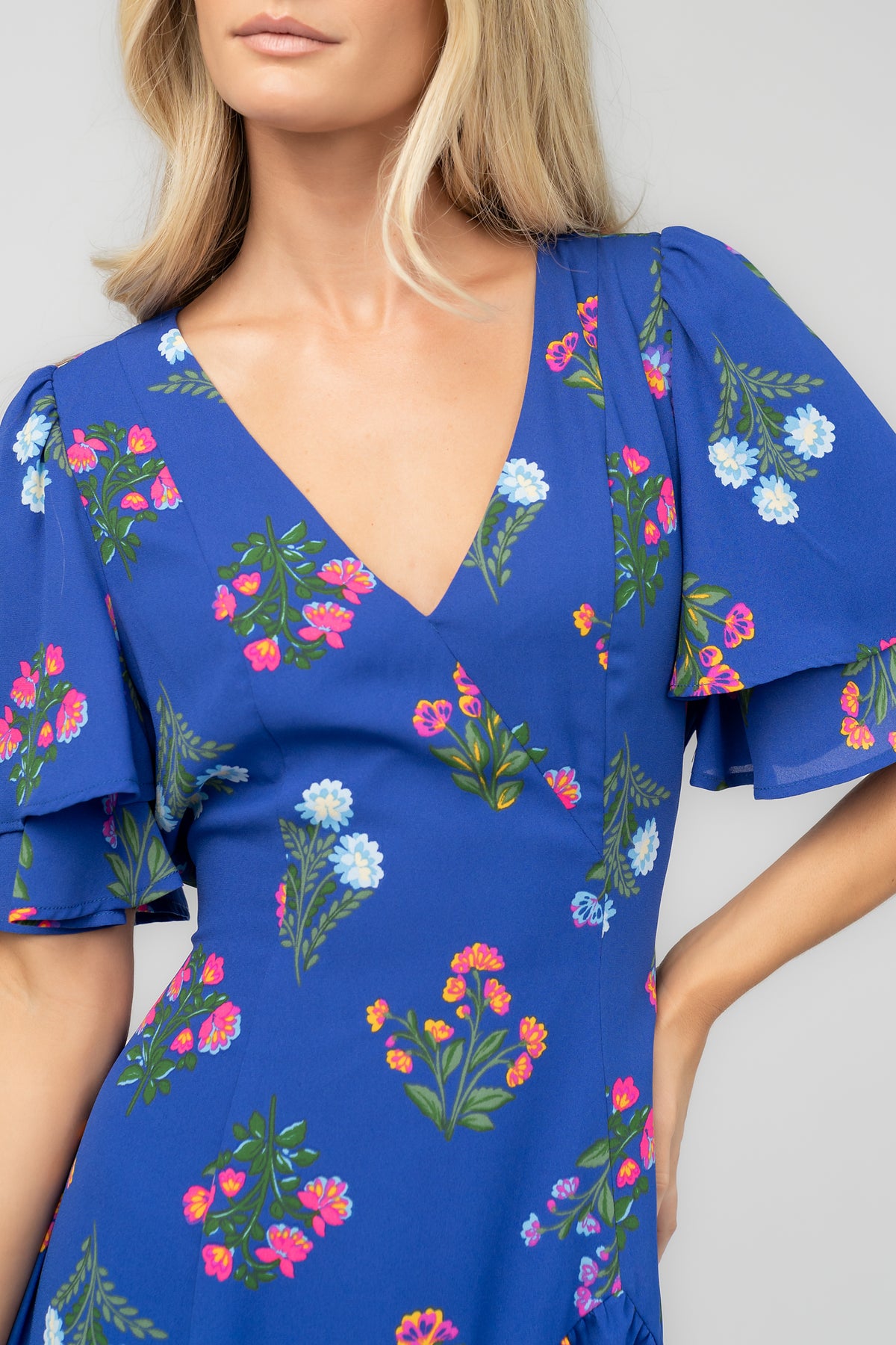 Raya Short Dress | Indigo Floral