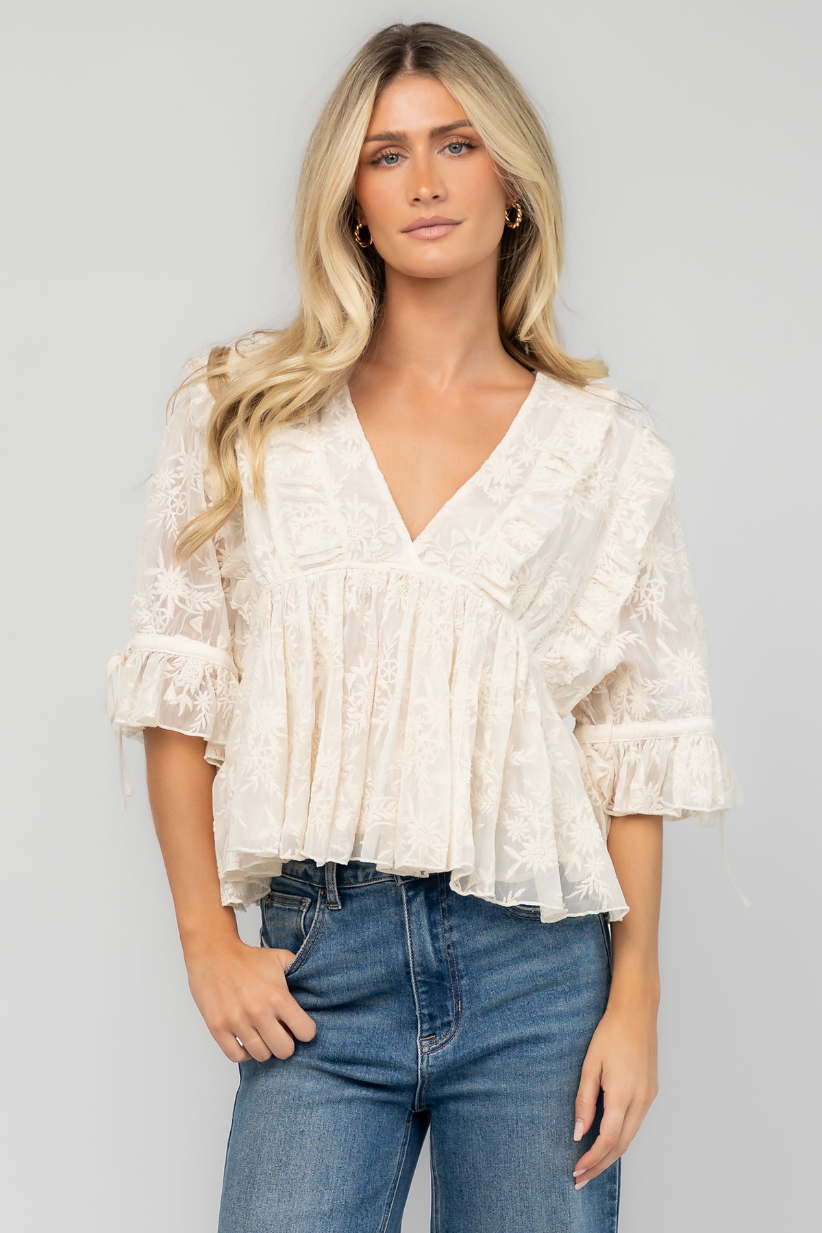 Lakely Lace Top | Vintage Cream