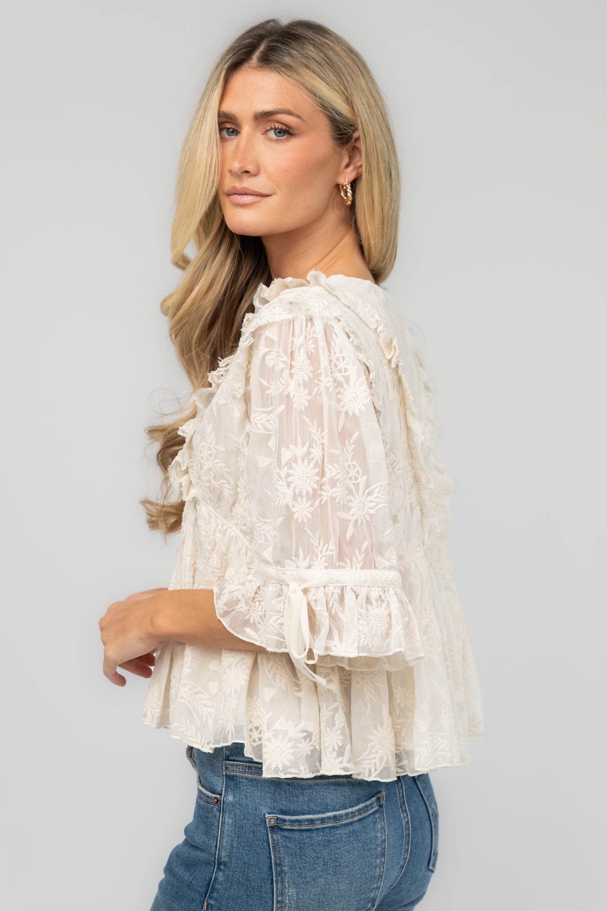 Lakely Lace Top | Vintage Cream