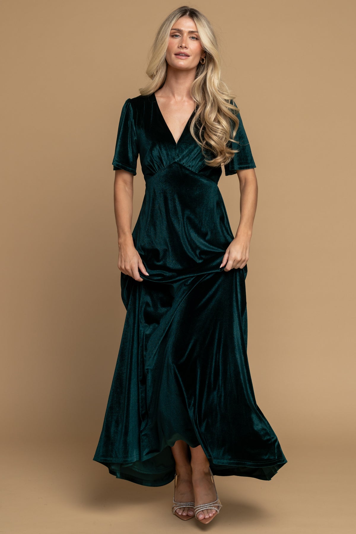 Vivian Velvet Maxi Dress | Emerald