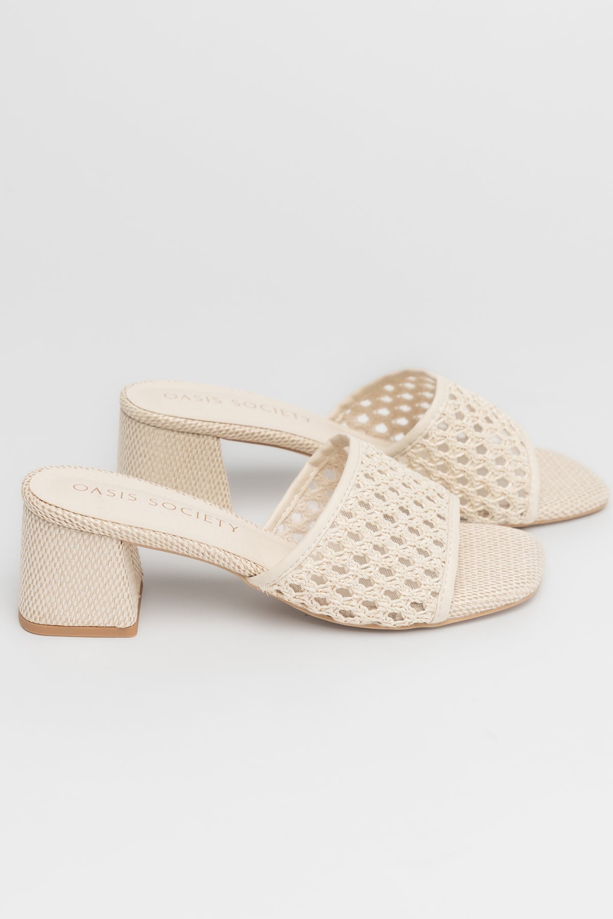 Cameron Woven Block Heel | Ivory