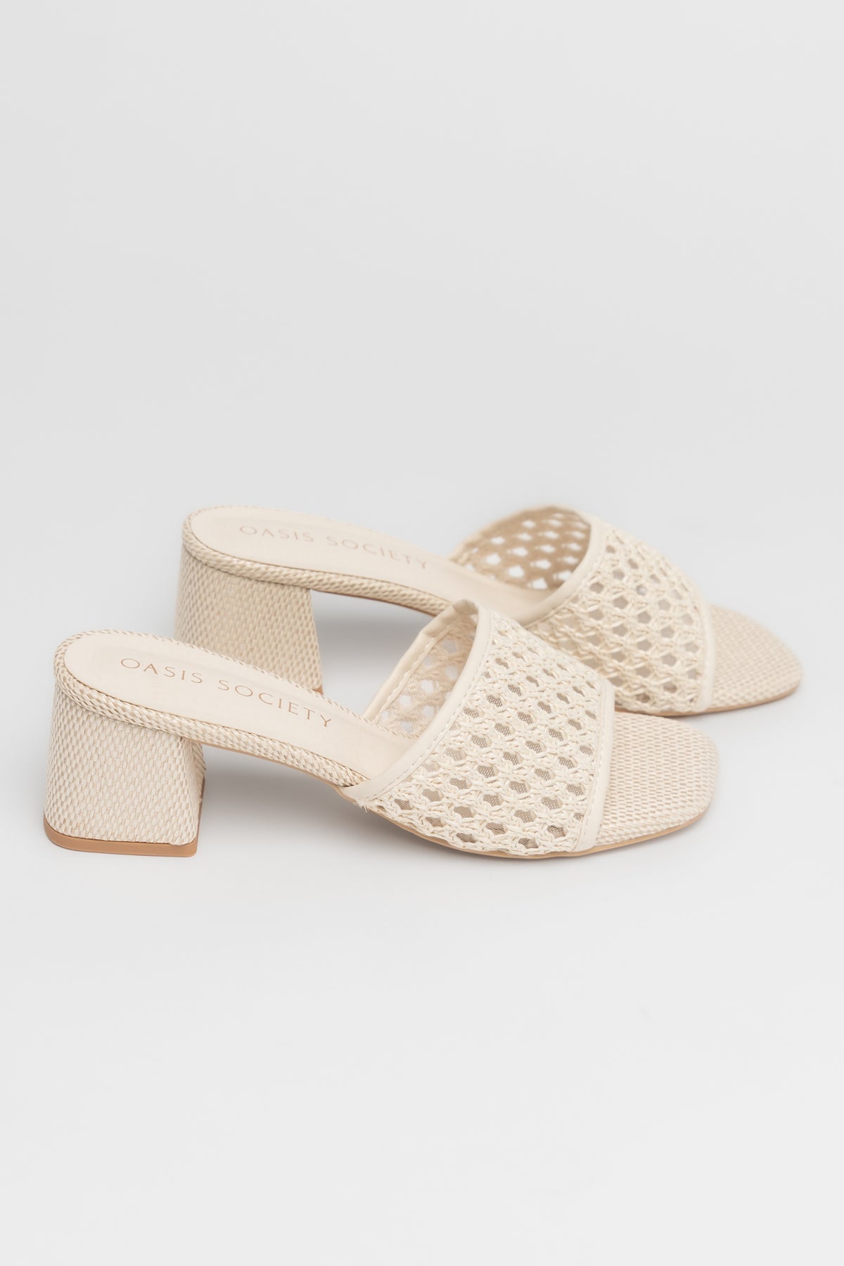 Cameron Woven Block Heel | Ivory