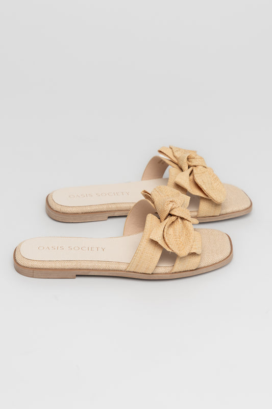 Sloane Bow Slide Sandal | Natural