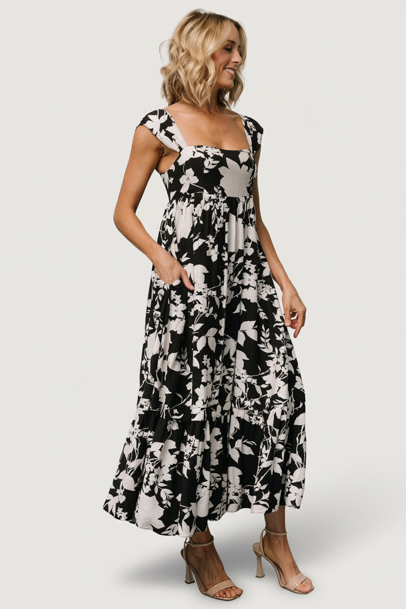 Aita Maxi Dress | Black + Ivory Floral