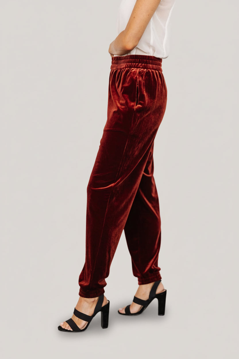 Archie Velvet Jogger Pants | Cinnamon
