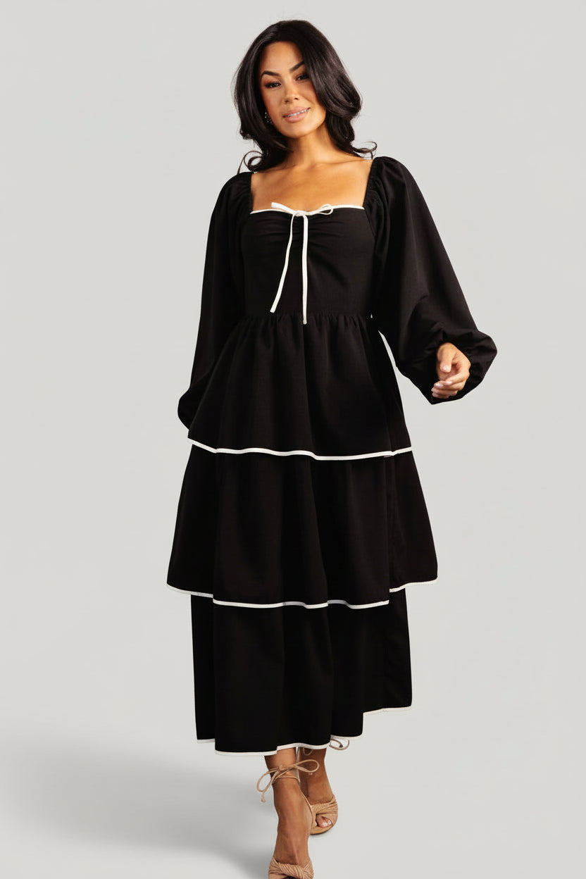 Barcelona Tiered Dress | Black