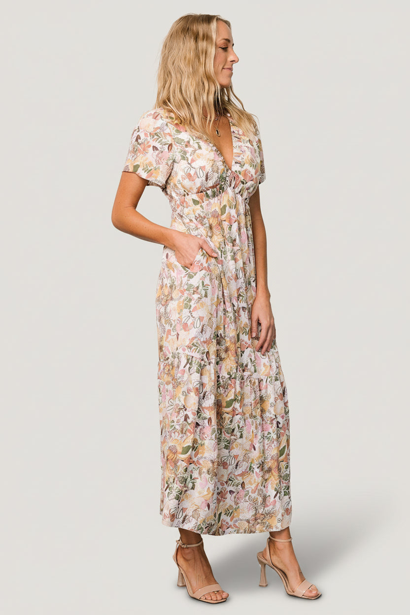 Cassie Short Sleeve Dress | Multi Floral