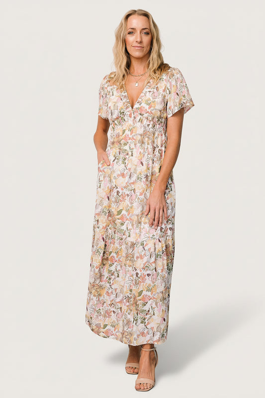 Cassie Short Sleeve Dress | Multi Floral