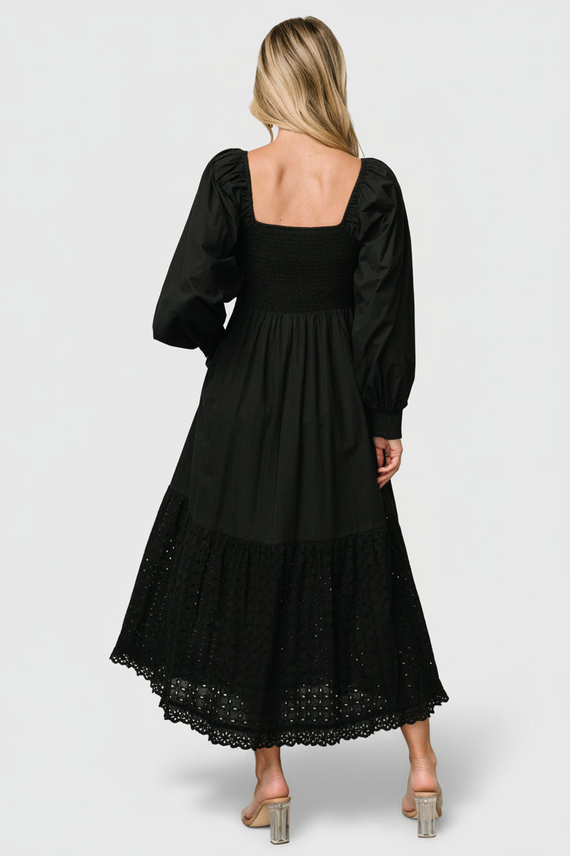 Chandler Eyelet Maxi Dress | Black