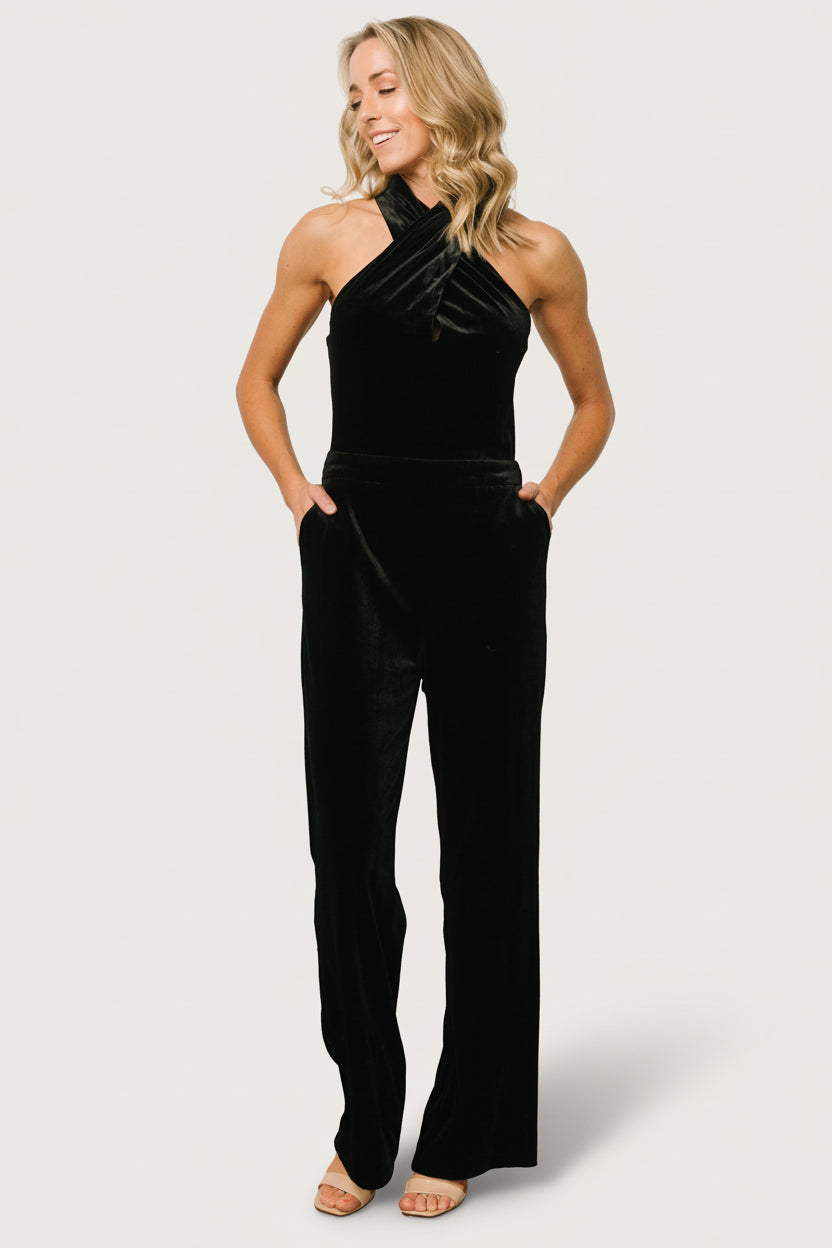 Cleopatra Velvet Jumpsuit | Black