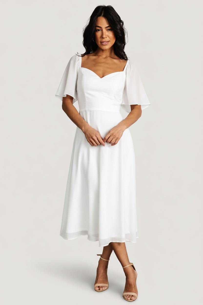 Colette Sweetheart Midi Dress | White