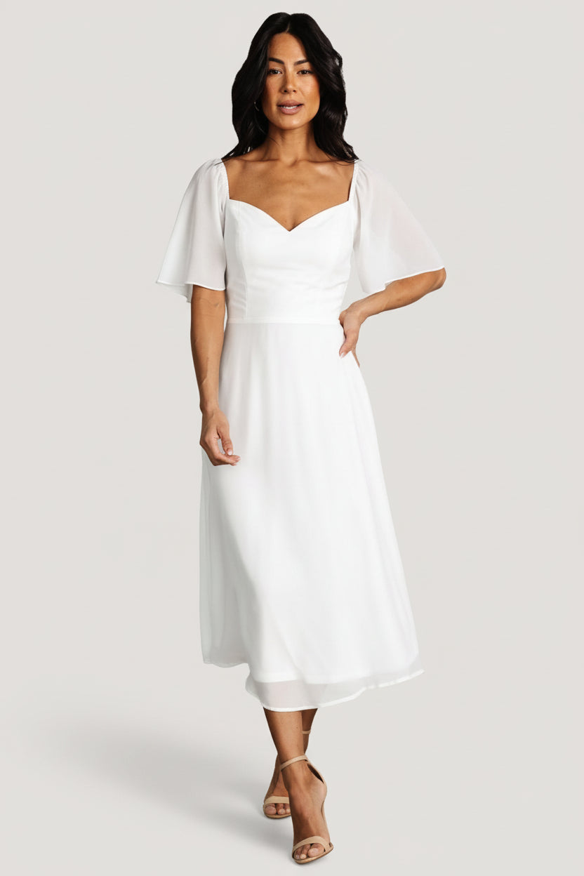 Colette Sweetheart Midi Dress | White
