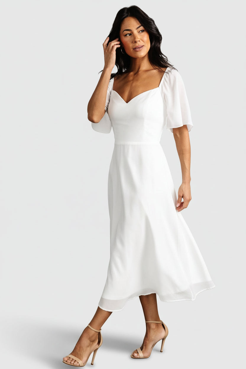 Colette Sweetheart Midi Dress | White