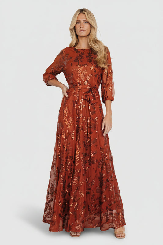 Destiny Sequin Maxi Dress | Cinnamon