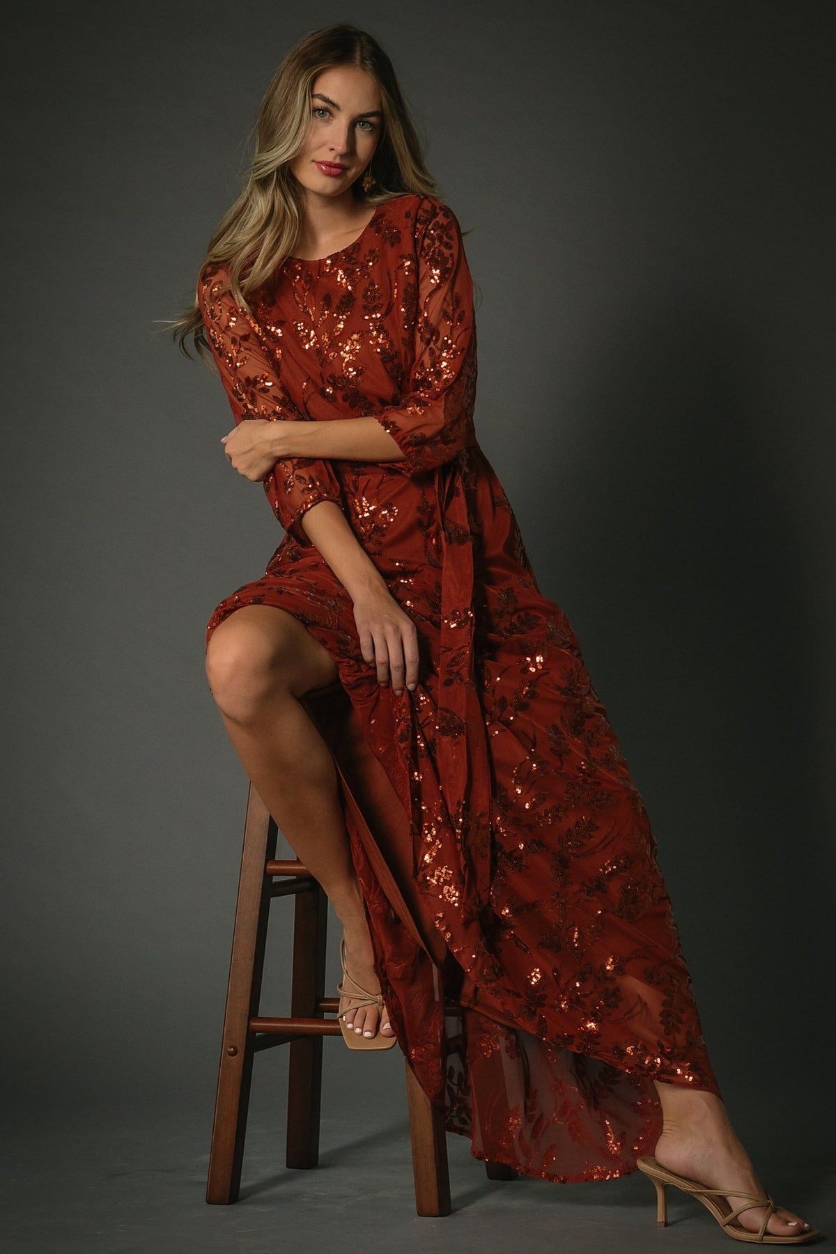 Destiny Sequin Maxi Dress | Cinnamon
