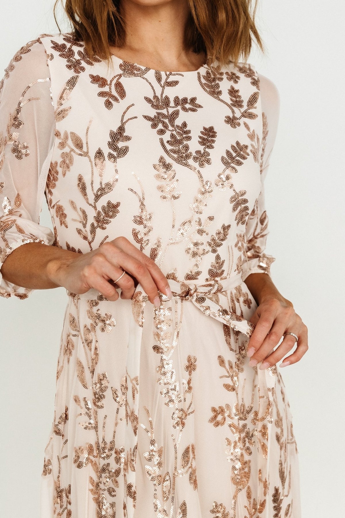 Destiny Sequin Maxi Dress | Rose Gold