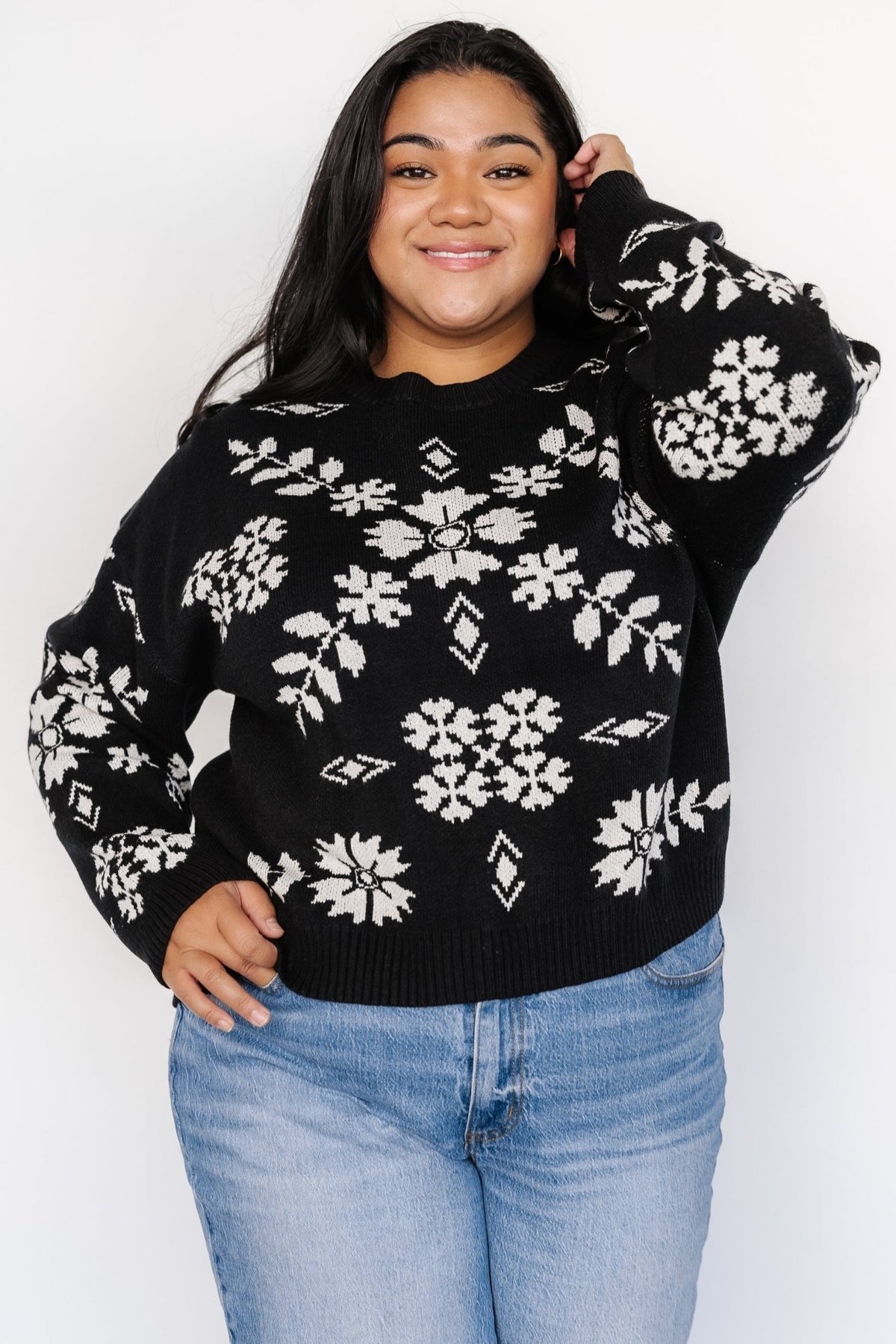 Elsa Sweater | Black + Off White