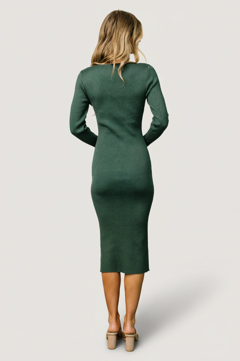 Fairmount Ribbed Midi Dress | Green