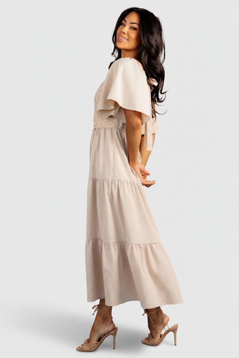 Fauna Lace Top Dress | Natural