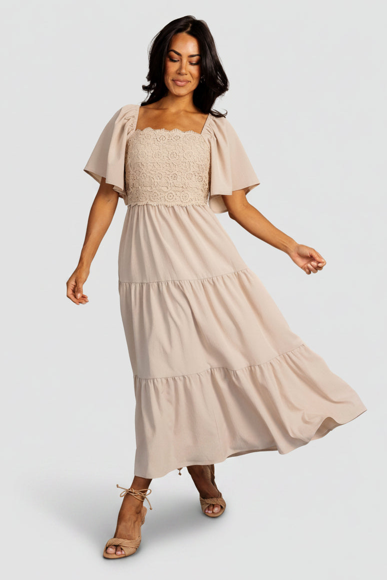 Fauna Lace Top Dress | Natural