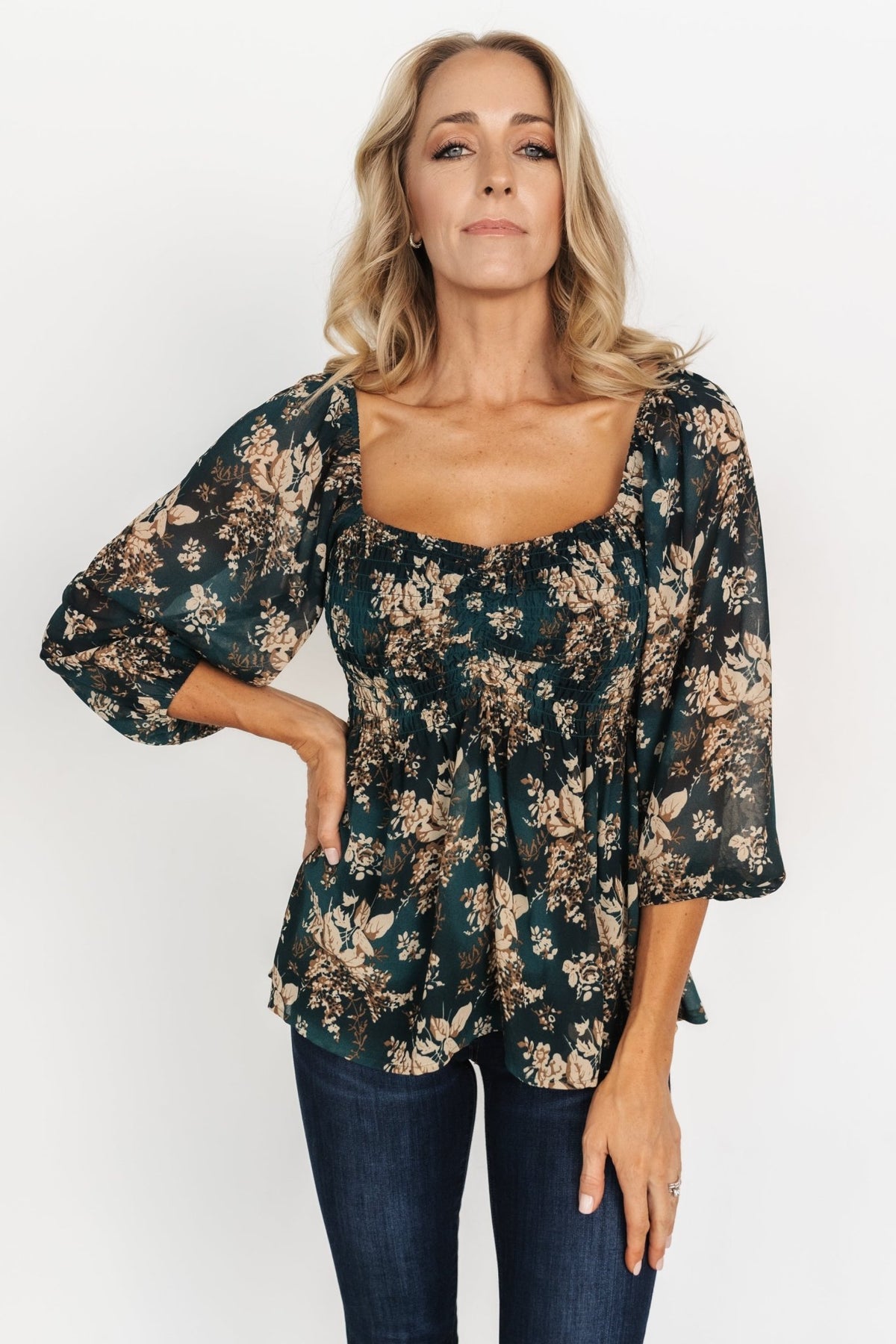 Fenna Smocked Top | Topaz Floral