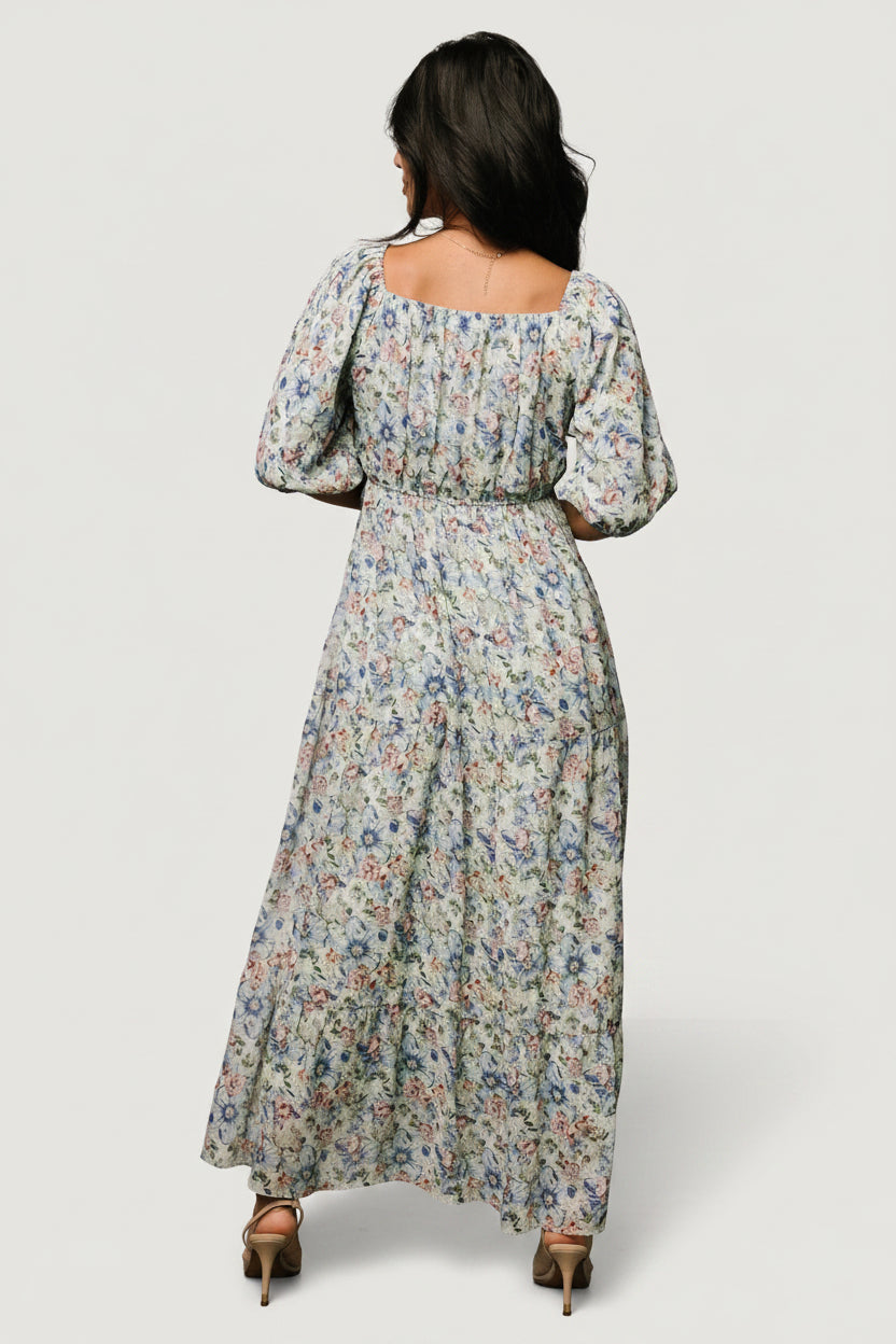 Ginny Maxi Dress | Light Green Floral