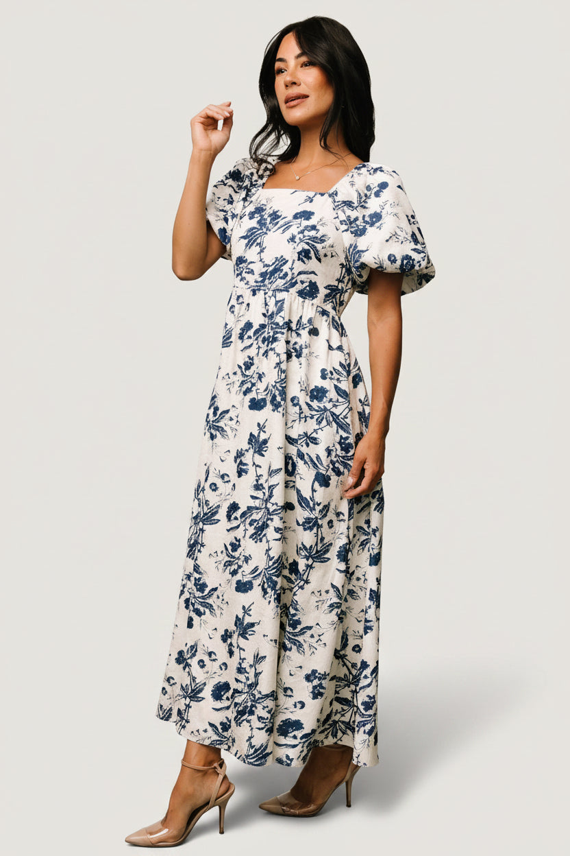 Graceland Maxi Dress | Cream + Navy Floral