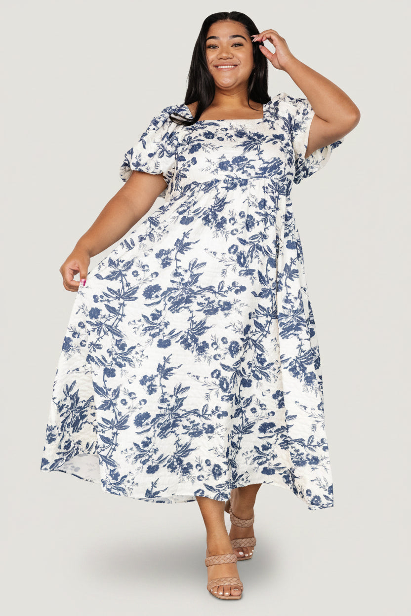 Graceland Maxi Dress | Cream + Navy Floral