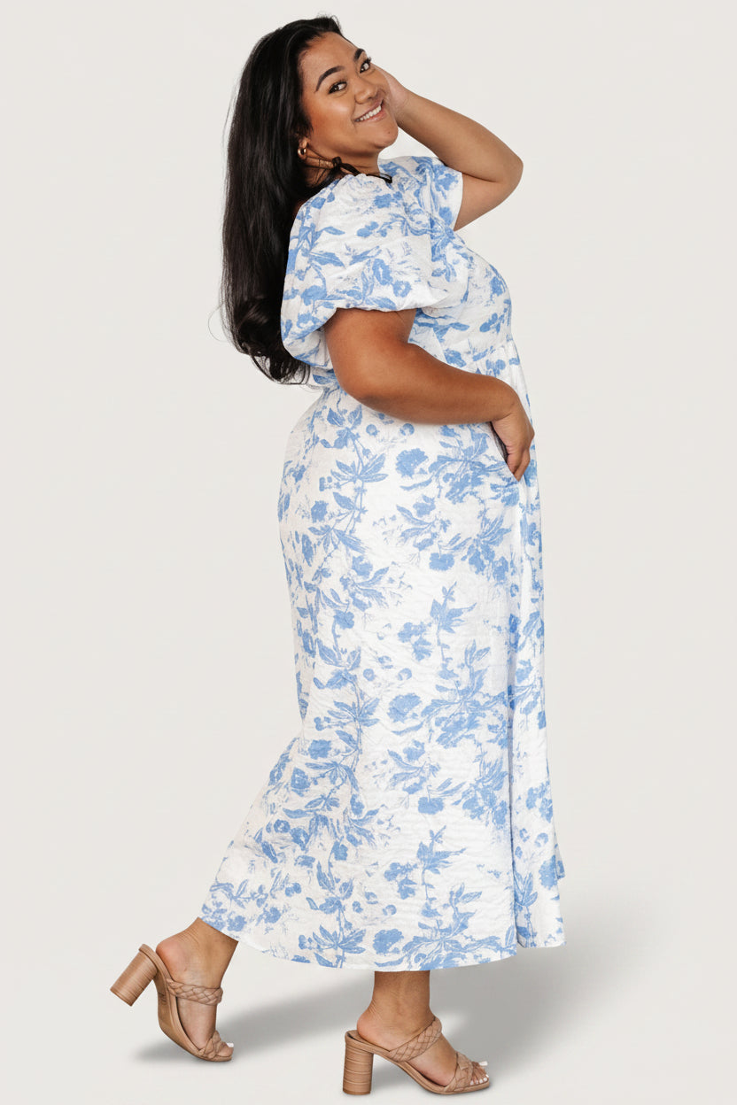 Graceland Maxi Dress | White + Blue Floral