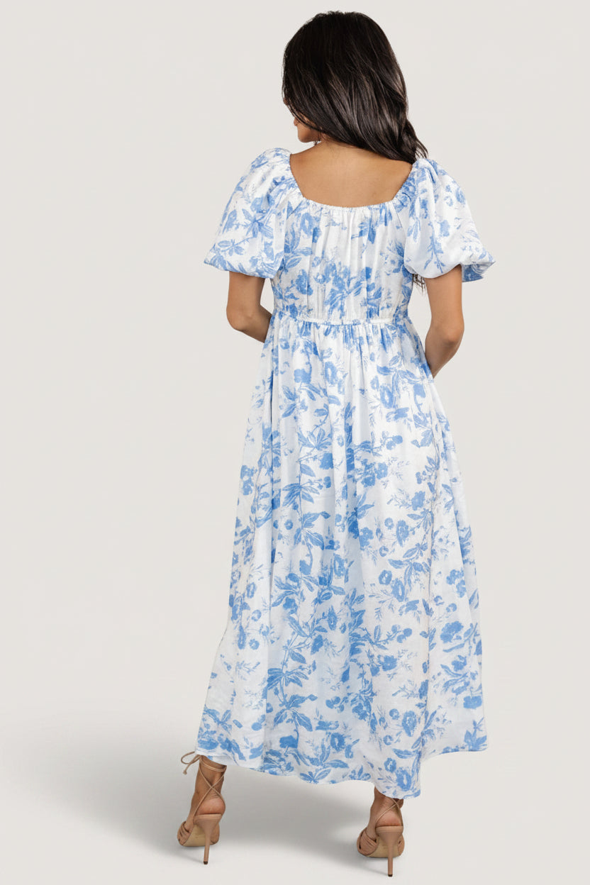 Graceland Maxi Dress | White + Blue Floral