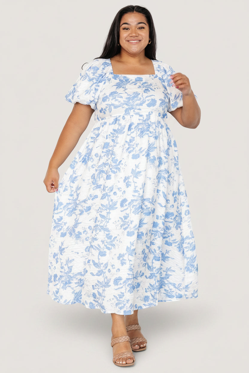 Graceland Maxi Dress | White + Blue Floral