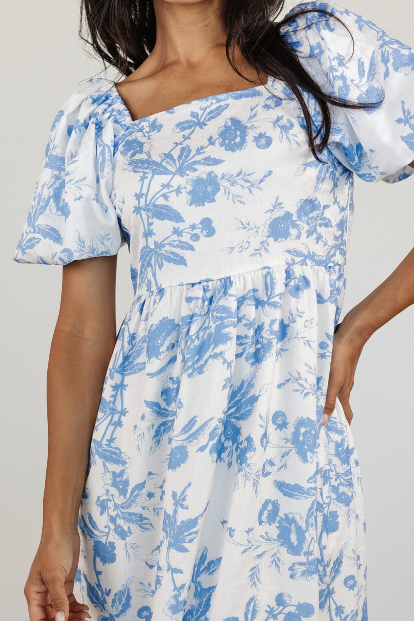 Graceland Maxi Dress | White + Blue Floral